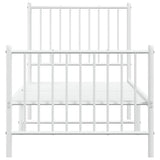 Metal Bed Frame without Mattress with Footboard White 75x190cm 350939
