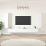 7 Piece TV Cabinet Set White Engineered Wood 3114302