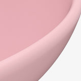Luxury Bathroom Basin Round Matt Pink 32.5x14 cm Ceramic 146966