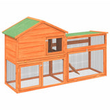 Rabbit Hutch Brown 185.5x60.5x109.5 cm Solid Wood Pine 172276
