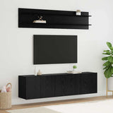 TV Units Wall-mounted 6 pcs Black oak Engineered wood 3403570