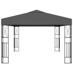 ZNTS Gazebo with LED String Lights 3x4 m Anthracite Fabric 3070329