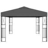 ZNTS Gazebo with LED String Lights 3x4 m Anthracite Fabric 3070329