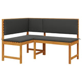 ZNTS Corner Sofa Set Set of 2 Brown Solid Acacia wood Foldable 3329100
