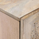 Sideboard Bleached White 90 x 33 x 75 cm Solid Mango Wood 4018144