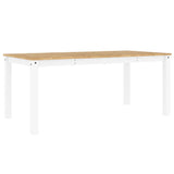 ZNTS Dining Table Panama White 180x90x75 cm Solid Wood Pine 4005710