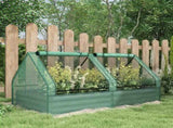 Metal Planter Box with Cover, Raised Garden Bed with Greenhouse, for Herbs and Vegetables, Green and T3398P311643