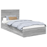 Storage Bed Grey Sonoma 100 x 200 cm Engineered Wood 3410831