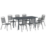Garden Dining Set 9 pcs Anthracite Powder-coated Steel 3378817