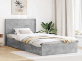 Bed Frame with Storage and Headboard Concrete Grey 100 x 200 cm 3414144