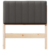 Upholstered Headboard Brown and Dark Grey 80 cm Solid Pine Wood 880204