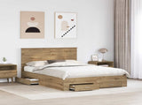 Bed Frame with Drawer Artisan Oak 140 x 190 cm Engineered Wood 3411313