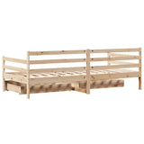 Daybed with Drawers without Mattress White 80x200 cm Solid Wood 3302064