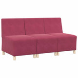 Modular Sofa Unit Armless 3 pcs Wine Red 55 x 74 x 82 cm Velvet 3399808