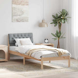 Bed frame Brown and light grey 75 x 190 cm Solid pine wood 878649