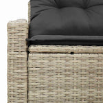 Garden Sofa with Cushion Grey 123 x 62 x 69cm Poly Rattan 42006787