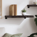 Wall Shelf Dark Brown 60x30x cm Treated Solid Wood Oak 363766