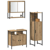Bathroom Furniture Set with Door 3 pcs Brown 33 x 33 x 120.5 cm 3334377