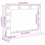 Vanity Mirror Rectangular Concrete Grey 60 x 45 x 18 cm 868312
