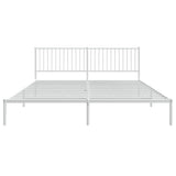 Metal Bed Frame without Mattress with Headboard White 193x203cm 350937
