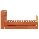 Bookcase Bed without Mattress Wax Brown 140x190 cm Solid Wood Pine 3308935