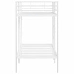 Bunk Bed without Mattress White 90x190 cm Single Steel 42000328