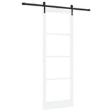 Sliding Door White 83 x 232 cm Solid Pine Wood and Glass 3332338