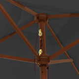 Garden Parasol with Wooden Pole Anthracite 198x198x231 cm 363185