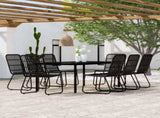 9 Piece Garden Dining Set Black 3099172