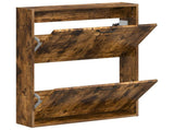 Wall-Mounted Shoe Cabinet UTRECHT 71 x 17 x 86 cm Smoked Oak 897740