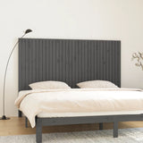 Wall Headboard Grey 204x3x110 cm Solid Wood Pine 824930