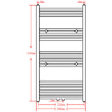 Grey Bathroom Central Heating Towel Rail Radiator Straight 600x1160mm 141892