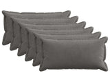 Cushion Cover 6 pcs HOUTEN Dark Grey 50 x 70 cm Corduroy 919500