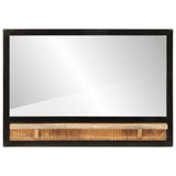 Mirror with Shelf 80x8x55 cm Glass and Solid Wood Mango 358579