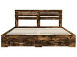 Bed Frame with Drawer with Headboard Manual Engineered Wood 3411633