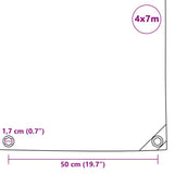 Tarpaulins Grey 4 x 7 m Canvas with PVC Coating 43816