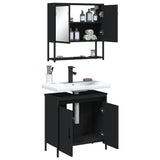 2 Piece Bathroom Furniture Set Black Engineered Wood 3214660