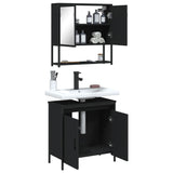 ZNTS 2 Piece Bathroom Furniture Set Black Engineered Wood 3214660