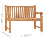 ZNTS Garden Bench 114 cm Solid Teak Wood 316638