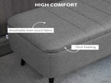 Storage Ottoman with Flip Top, Rectangular Upholstered Bench, Linen Feel Fabric Footstool with Steel T3398P328312