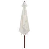 Garden Parasol 200x300 cm Wooden Pole Cream White 42960