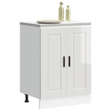 Kitchen Base Cabinet Porto High Gloss White Engineered Wood 853919