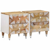 ZNTS Bedside Cabinets 2 pcs 40x33.5x46 cm Solid Wood Mango 4018663