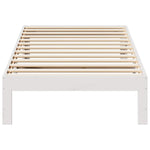 ZNTS Bed Frame without Mattress White 90x200 cm Solid Wood Pine 859221