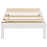 ZNTS Bed Frame without Mattress White 90x200 cm Solid Wood Pine 859221