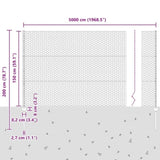 Welded Wire Fence 50 x 1.5 m PVC-Coated Steel Green 3336766