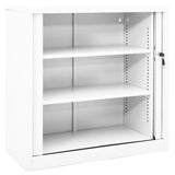 Sliding Door Cabinet White 90x40x90 cm Steel 336429