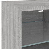 7 Piece TV Wall Units with LED Grey Sonoma Engineered Wood 3216588