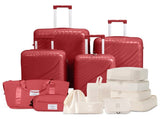 4-Piece Luggage Set with 2 Handbags & 8-Piece Toiletry Kit Durable PP Suitcase 37459360