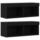 TV Cabinet 4 pcs Black oak Engineered wood 3334391